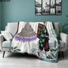 1PC Demon Slayer Patterned Flannel Blanket Suitable For All Seasons For Home Decor Warmth And Comfort Gifts Holiday Present
