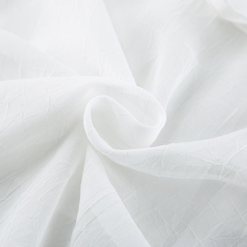 Autumn European and American texture v-neck ruffle edge flared sleeve shirt women's versatile white chiffon shirt