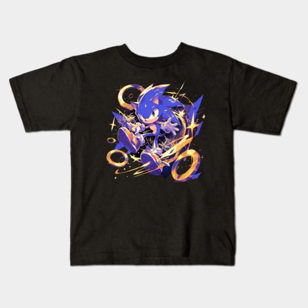 Boys Girls Soft Cotton Graphic Tees Sonic T-shirt Breathable Daily School Wear Kids T-Shirts
