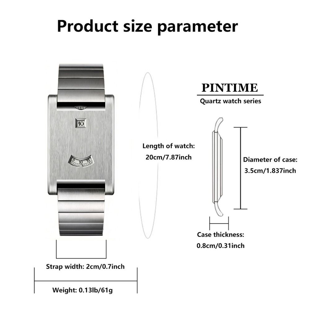 Smooth Finish Quartz Watch Retro Styling Men's Watch Practical Square Watch Couple Matching
