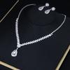 Fashion Versatile Rhinestone Drop Necklace Earrings Set Wedding Banquet Women'S Simple Accessories