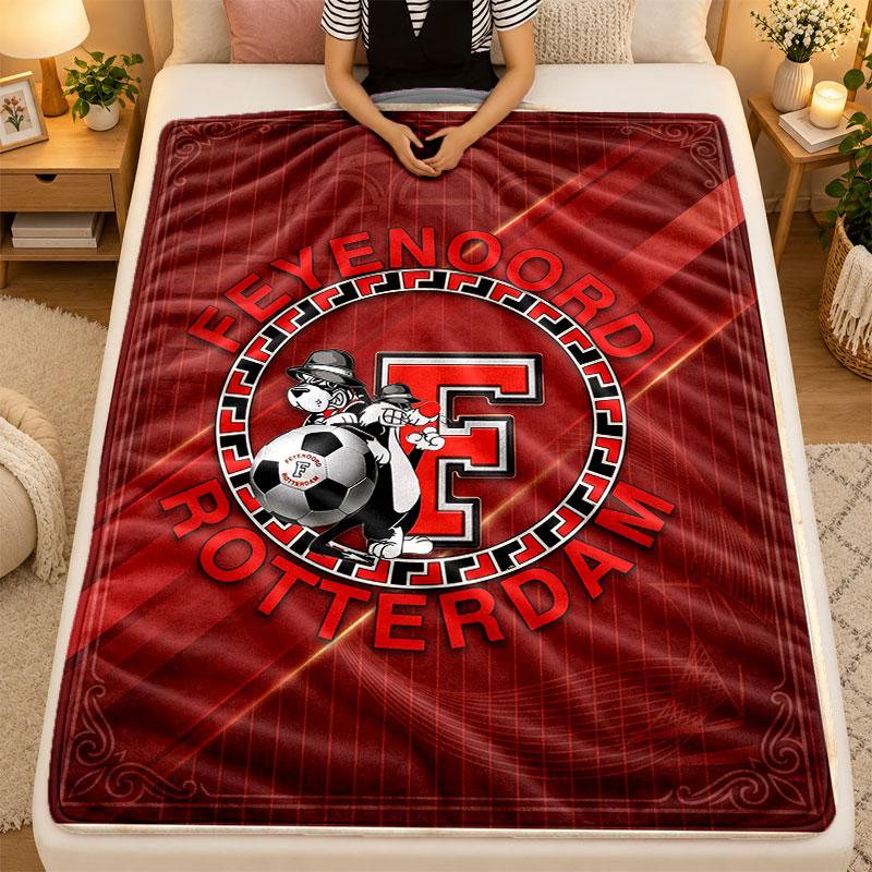 Flannel BlanketFeyenoord Warm Soft Throw Blanket for Indoor Sofa Bed Living Room Use