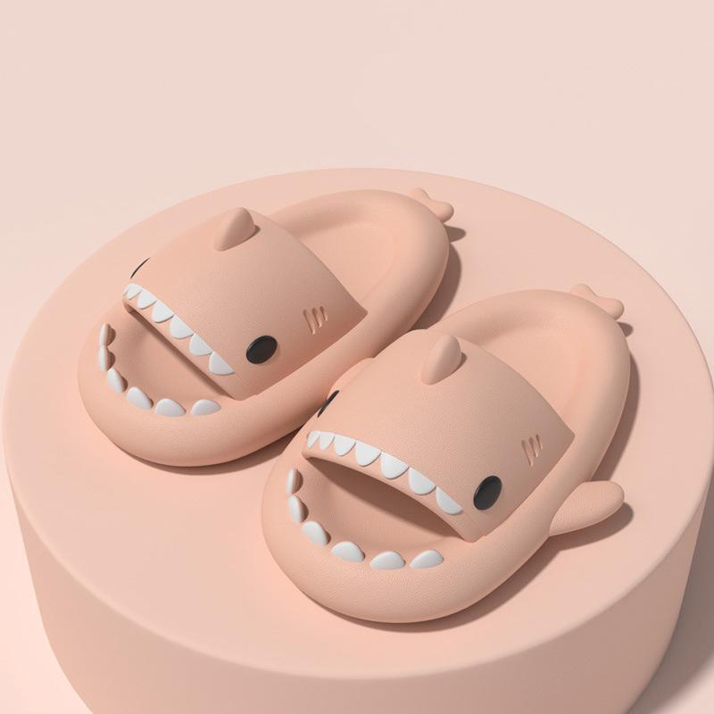 Fashion LItfun Cartoon Shark Slippers Girls And Boys House Flat Sandals Thick Sole Beach Slides Lovely Children Fashion Shark Sandals