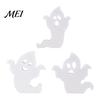 White Ghost Figurine for Home Cute Halloween Wooden Table Sign, Spooky Standing Decorative Entryway Block Sign Holiday Tiered Tray Centerpiece, Indoor