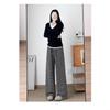 Lazy Style Women's Wide-Leg Drapey Pants - Korean Trend, Versatile Loose Fit for Spring & Autumn, Floor-Length, 2025 Collection
