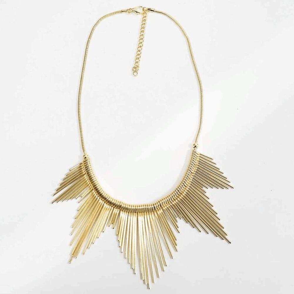 Multi Layer Geometric Necklace Charm Metal Chain Choker Punk Style Metal Line Necklace Women