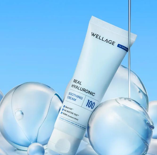 Wellage Real Hyaluronic Soothing Cream 80ml Deep Hydration Moisturizing Cream