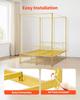 Full Size Canopy Bed Frame, Metal Canopy Bed with Minimalist Headboard & Four Posters Design, Heavy Duty Steel Slats Support, Underbed Storage Space,
