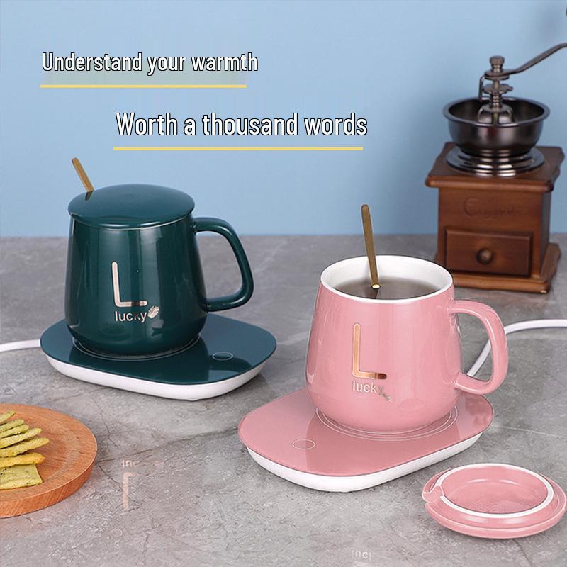 USB-Powered Intelligent 55℃ Cup Warmer Set with Spoon & Coaster – Office Essential