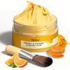 Deep Cleansing Turmeric Exfoliating Mask - Vitamin C & Turmeric Micro-scrub Foaming Shower Cream with Invigorating Coconut Oil and Glycerin