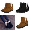 Stylish Womens Warm Low Heel Snow Martin Flap Boots For Mid Calf Comfort