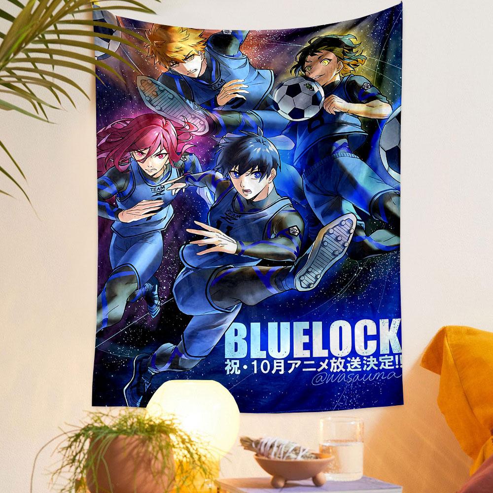 "Персонажи аниме Blue Lock играют в футбол" Узорчатый гобелен для домашнего декора, подходит для спальни и гостиной, подарок