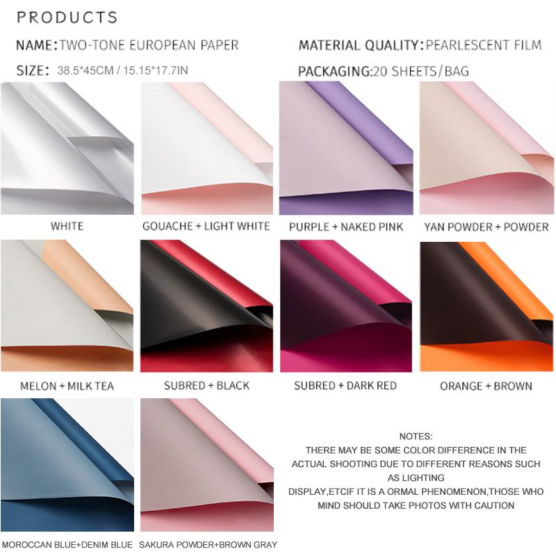 20Pcs Waterproof Flower Gift Wrapping Paper Florist Bouquet Packaging DIY Decor