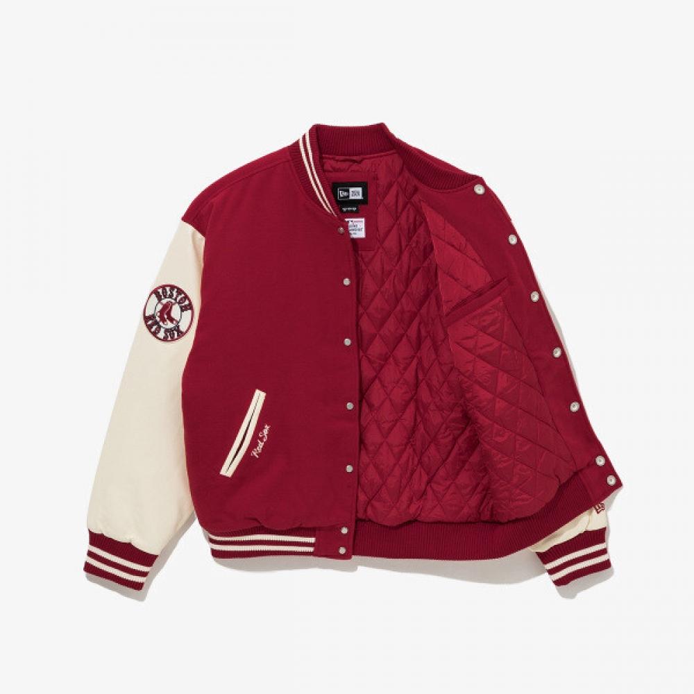 New Era МЛБ Бостон Ред Сокс Спортивная куртка с нашивками Красная 14742028