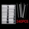 240 шт. натуральные прозрачные французские акриловые накладные ногти, полное/половинное покрытие, накладные ногти с УФ-гелем для маникюра, накладные ногти