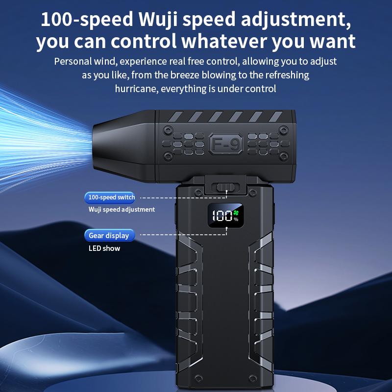130000 RPM Mini Turbo Jet Fan Electric Air Duster Adjustable Speed Digital Display Turbo Fan Violent Blower Rechargeable with Light Car Cleaning