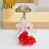 Handcrafted Keychain Handmade Christmas Beaded Keychain, Xmas Tree Wreath Gift Box Bell Key Ring Santa Keyring, Backpack Hanging Decor for Party