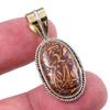 Natural Maryam Jasper 925 Solid Sterling Silver Gift TwoTone Pendant 1.25" Y3Z43
