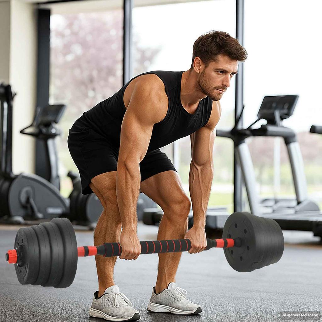 4 in 1 Short Dumbbell Barbell and Kettlebell Set 30 kg
