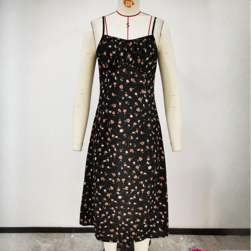 GMXIA Женские летние сексуальные платья с бретелью через шею и цветочным принтом