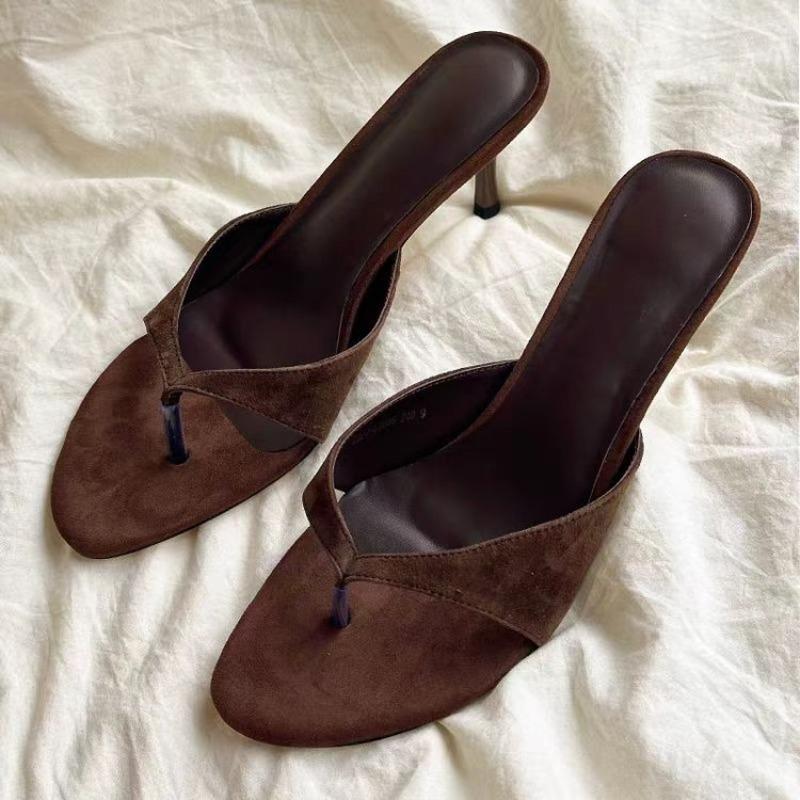 Дизайнерские летние женские шлепанцы с перемычкой для пальца, модные туфли на высоком каблуке для стриптиз-вечеринок