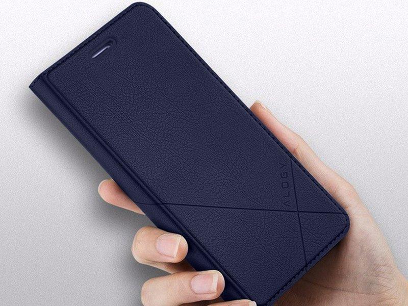 Etui Z Klapką Portfel Alogy Skórzane Obudowa Do Apple Iphone 11 Pro Granatowe