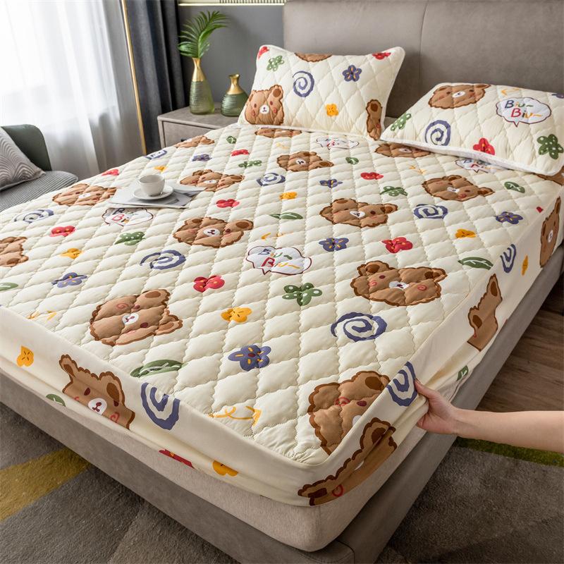 Домашняя дышащая простыня из полиэстера и хлопка, плюшевая простыня королевского размера, подходит для защитного чехла для матраса высотой 5-30 см