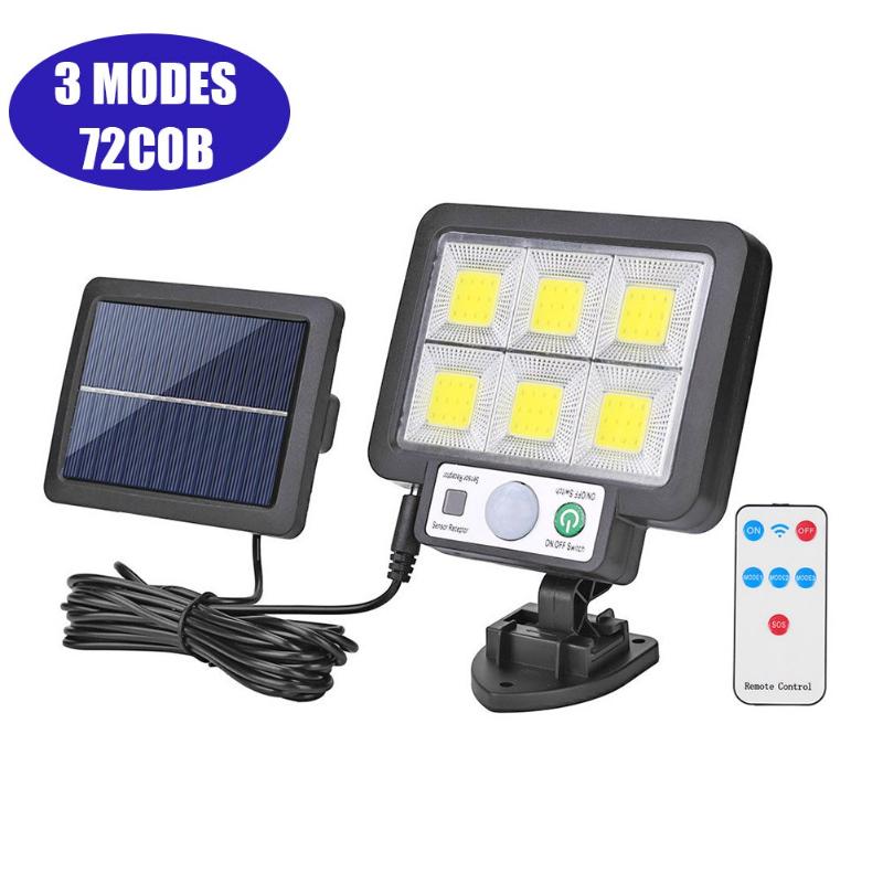 56LED/72/108/117COB солнечный разделенный настенный светильник 3-режимный уличный водонепроницаемый датчик движения садовый аварийный уличный фонарь настенный светильник с дистанционным управлением