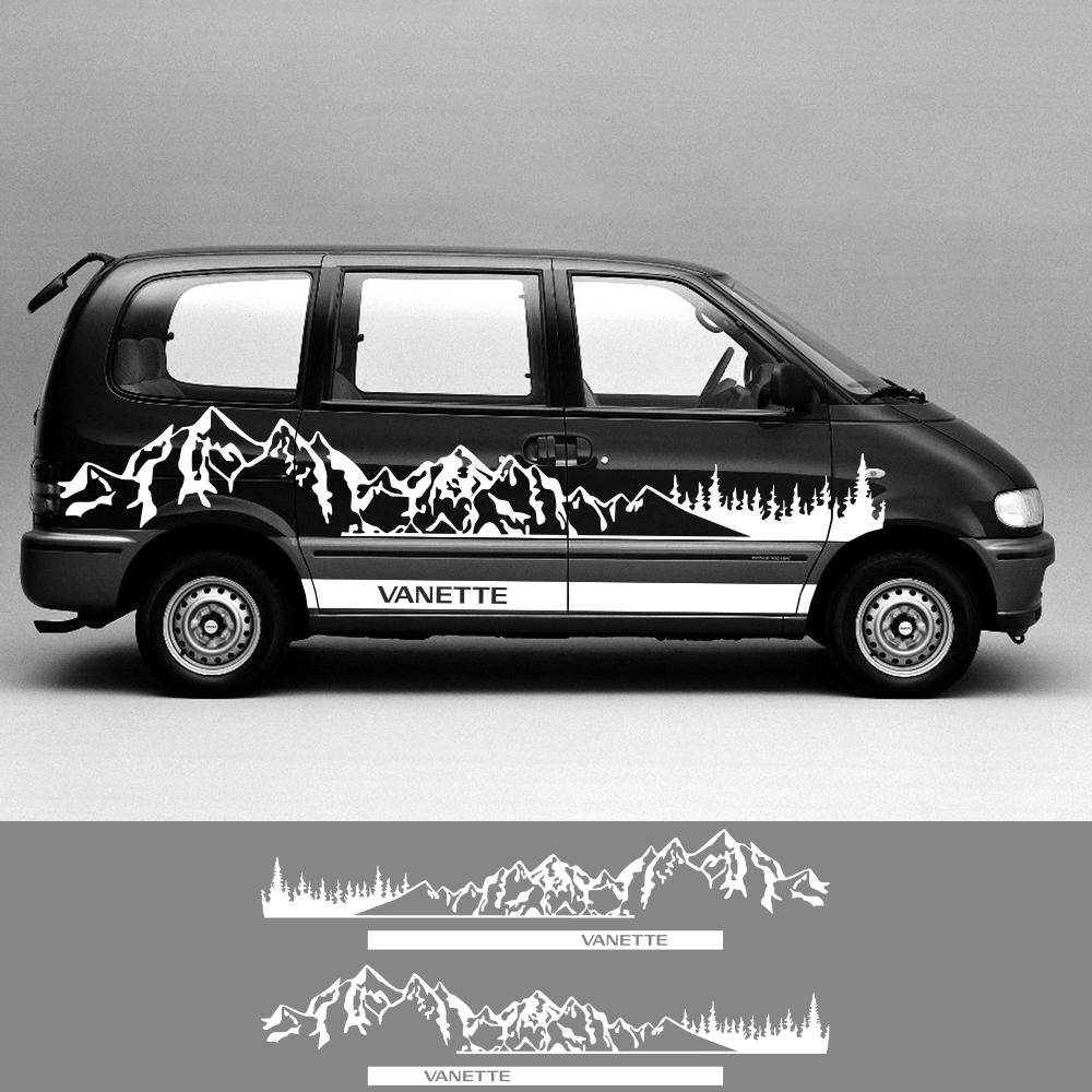Боковые наклейки для автомобиля Nissan Vanette C22 Nomad S21 Van Camper графика в горном стиле Декор наклейка виниловая крышка авто