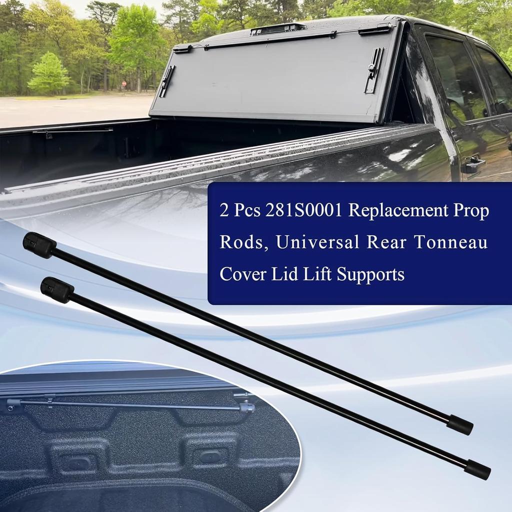 2 Pcs 281S0001 Replacement Prop Rod, For 10Mm Ball-Stud, Universal Rear Tonneau Cover Lid Lift Supports, Fit For BAK Hard Tri-Fold Pickup/Truck Bed,