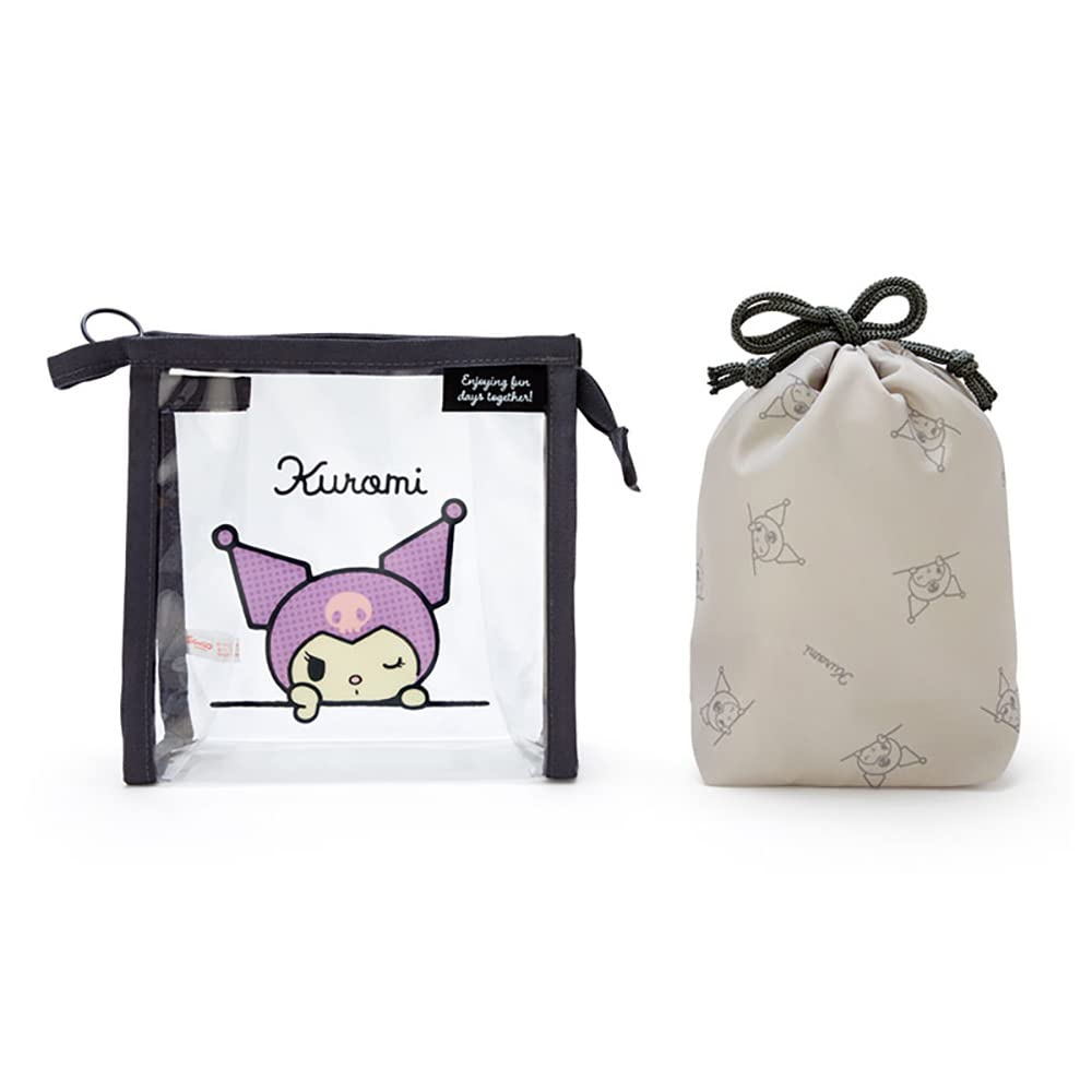 Sanrio Kuromi Clear Pouch with Drawstring 340006 (Simple Design)