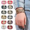 Модные женские элегантные браслеты на запястье, многослойные браслеты, леопардовые кожаные браслеты, широкий браслет-обертка