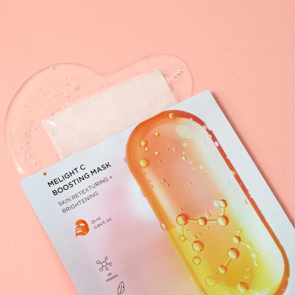 BRTC Melight C Boosting Mask 25ml x 10 Sheets Niacinamide Glutathione Tranexamic Acid Vitamin C Brightening Korean Face Mask