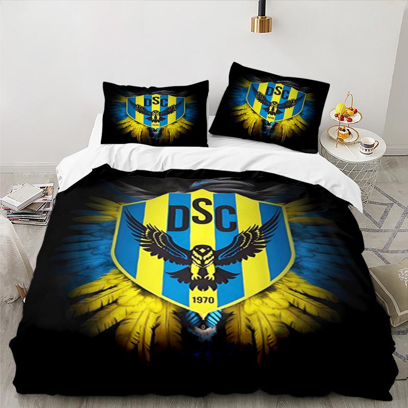 Duhok Sports Club Emblem 3PCS Bedding set,Ideal for 1pc Duvet Cover And 2pcs Pillowcases Perfect for Fan gift,Ideal for Bedroom, Dormitory