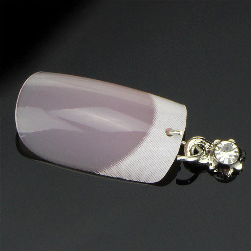 13Pc Silver Plated Nail Pendant Crystal Women Jewelry Decoration Manicure Tools