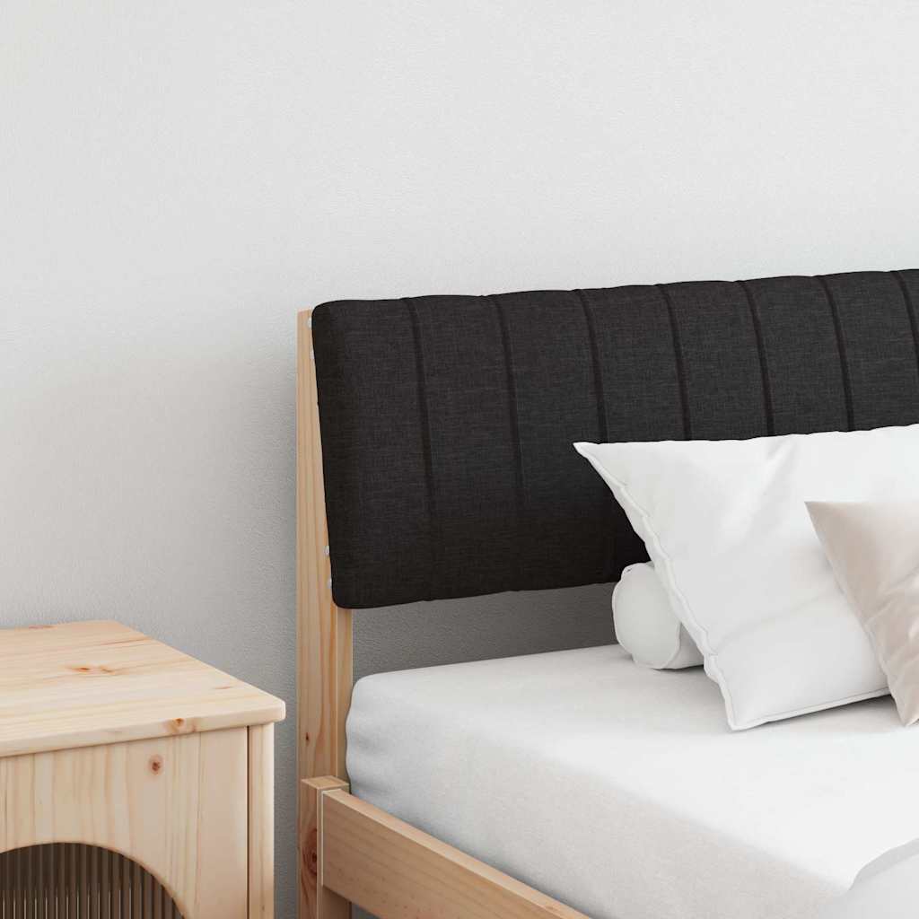 Upholstered Headboard Black 200 cm Solid Pine Wood