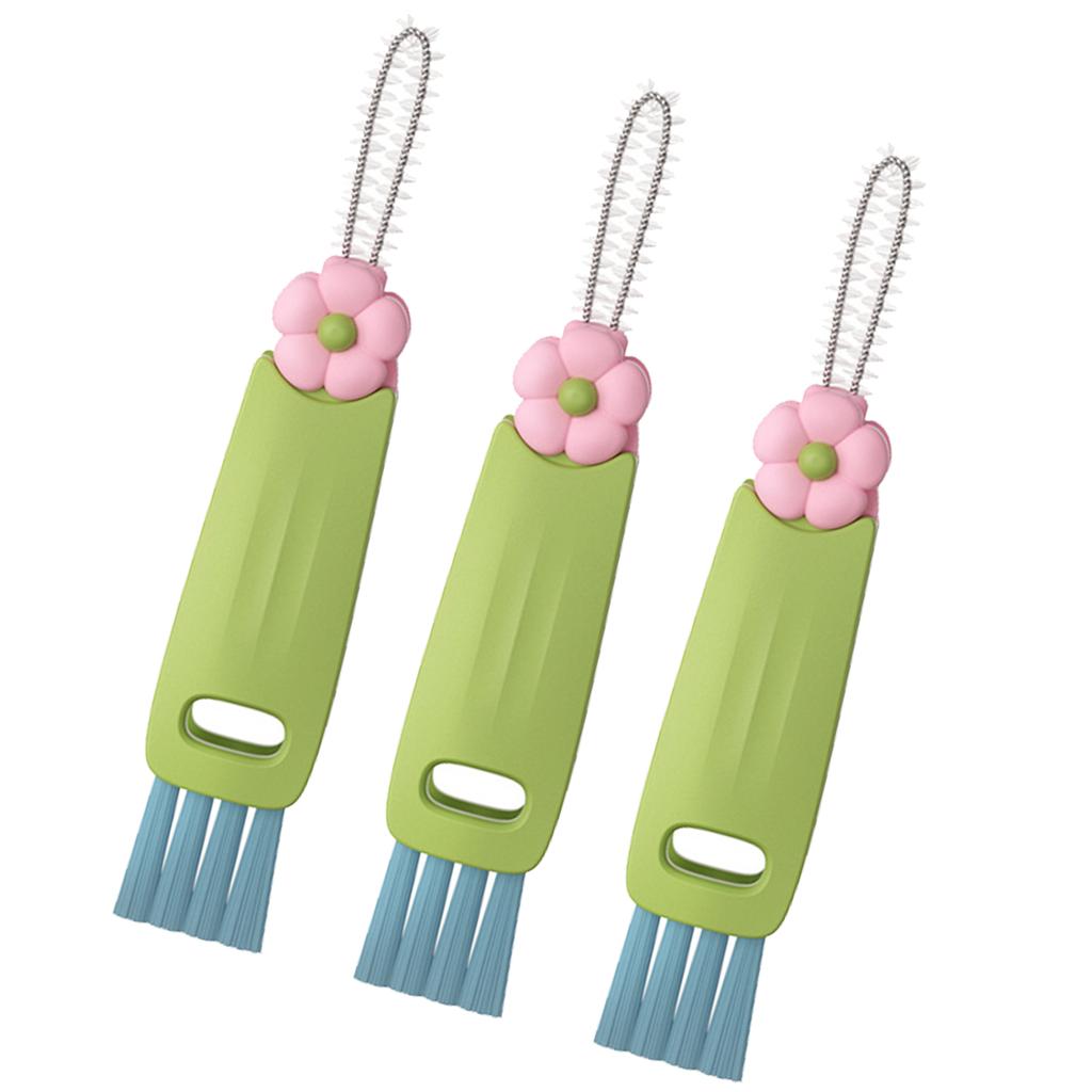 Щетка для чистки крышек чашек 3 в 1, многофункциональная губка для бутылок, дорожные кухонные аксессуары, пластиковый материал