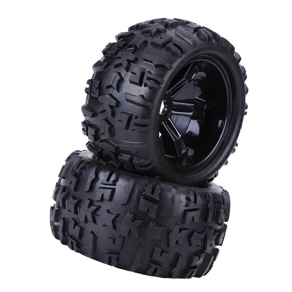 4pcs/set Rubber Tyre Tires & Plastic Hubs Wheel Rims Accessories for 1/8 RC Truck Car