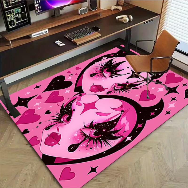 1PC Devil Hearts Extra Large Non Slip Floor carpet, Office, family, bedroom, Studio Large Area Rug Indoor Rugs, , Vibrant Colors