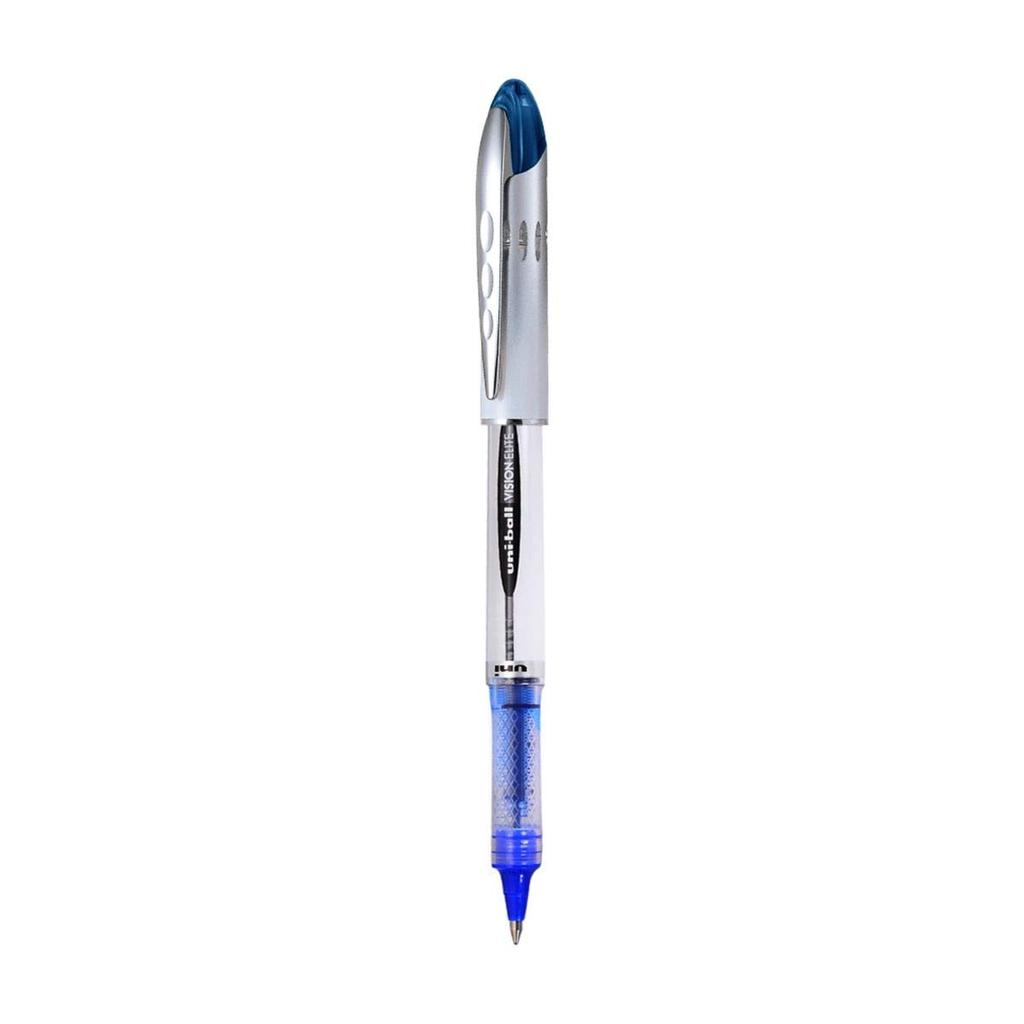 UNI-BALL Vision Elite Roller Pen Set Pack of 3 Blue Smooth Writing Pens for Office Home & School