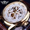 Skeleton Automatic Mechanical Watch Leather Strap Mens Watch Top Brand Luxury Wristwatch