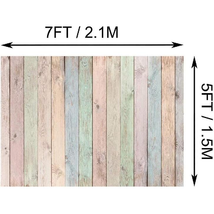 BELECO 7x5ft Fabric Colorful Wood Backdrop Easter Pastel Colored Wood Planks Photography Backdrop Easter Decor Birthday Party Baby Shower Boy Girl