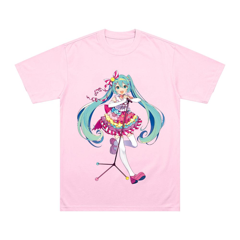 MIKU Северная Америка EXPO 2026 Северные футболки Хатсуне Комикс Мику Музыка Высококачественная Повседневная Хлопковая Футболка Унисекс С Круглым Вырезом Одежда