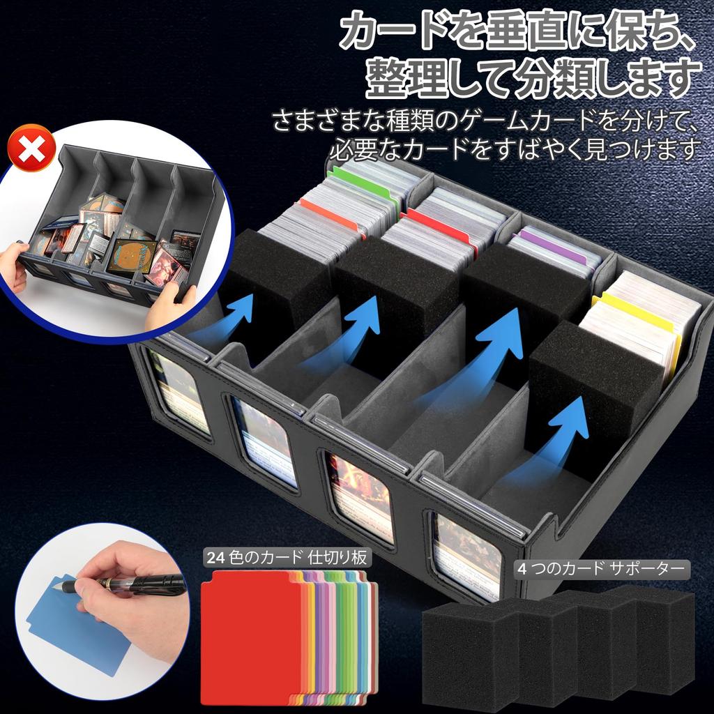 Чехол для хранения карт AOBOPLE 3000, большая вместительная коробка для хранения, горизонтальная, 4 ряда, из искусственной кожи, с разделителем слотов для отображения окон и магнитов