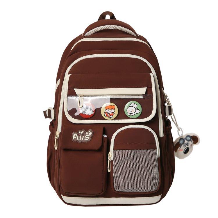 Schoolbag new junior high school student high school student schoolbag large capacity primary school student burden reduction ridge protection high