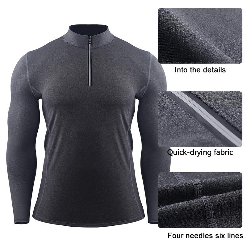 CANGHPGIN Мужская компрессионная спортивная футболка для бега, плотная спортивная одежда с длинными рукавами для фитнеса, быстросохнущая
