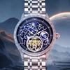 Dulunwe Механические часы Brilliant Starry Sky Luminous Tourbillon, уникальные мужские наручные часы Hollow Skeleton с автоматическим механизмом