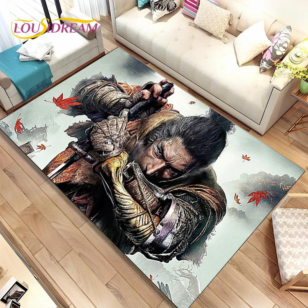 3D HD Sekiro Series Game Gamer Area Rug, Коврик для дома, гостиной, спальни, дивана, коврик для двери, декор, детские игры, нескользящий напольный коврик