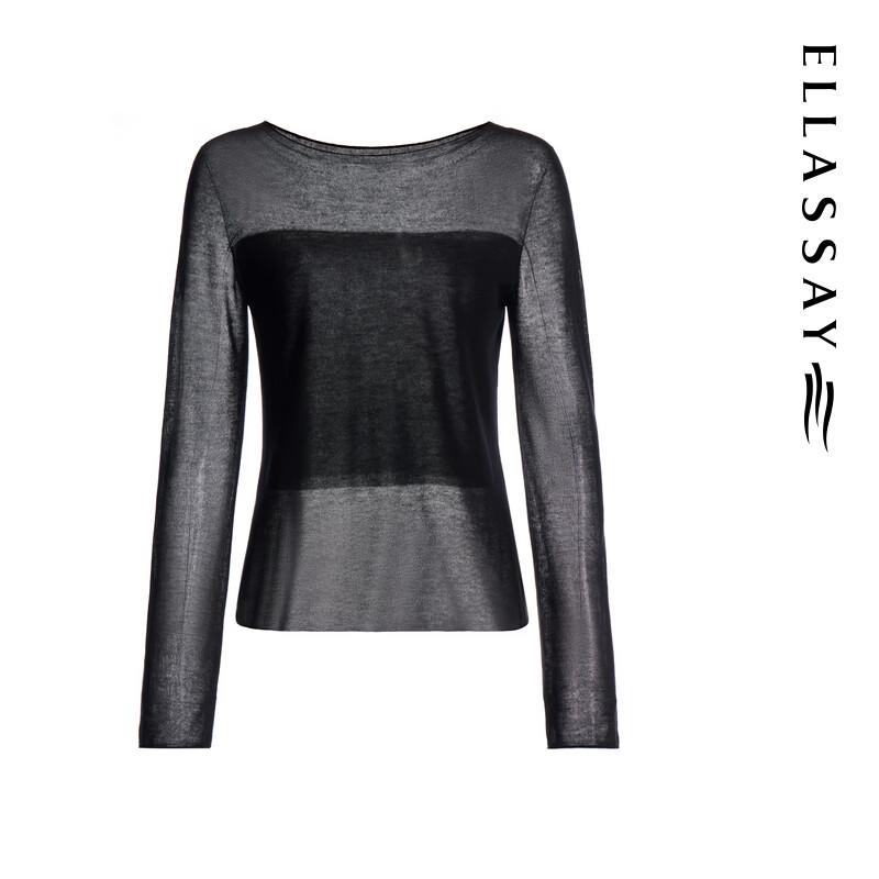 ELLASSAY 2026 Early Spring Lyocell Cashmere Round Neck Pullover Sweater
