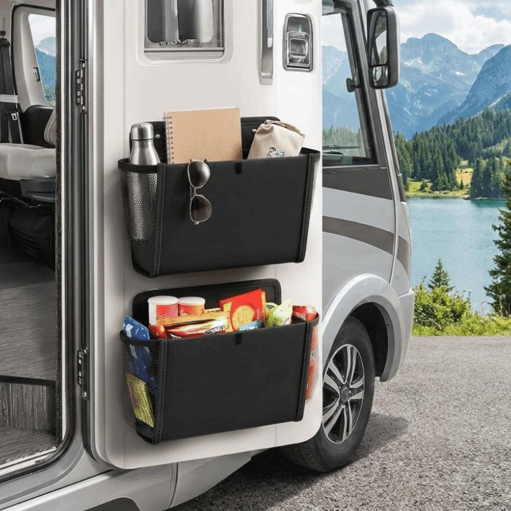 Mesh Pocket RV Storage Bag Foldable Multi-Compartment Organizer Oxford Cloth Door Organizer  Door